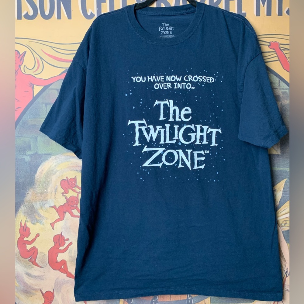 💖 The Twilight Zone You Have Now Crossed Over Into…Navy Sci-Fi Graphic T-Shirt - Picture 2 of 3
